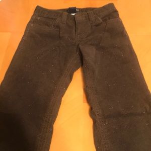 Girls brown w/gold flakes corduroys bell bottoms